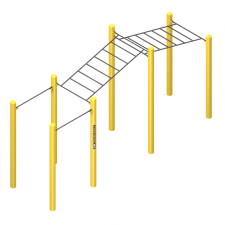 Уличный рукоход и п-образный турник (фиксированный)